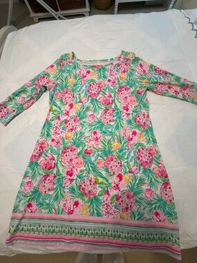 Lilly Pulitzer Pastel Floral Shift Dress in Pink, Green & Blue